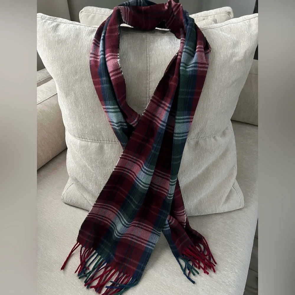 Christian Dior Plaid Scarf - Made in England Cashmere elegant unisex sca…